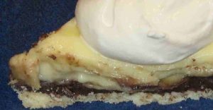 Banana Cream Chocolate Pie Close up