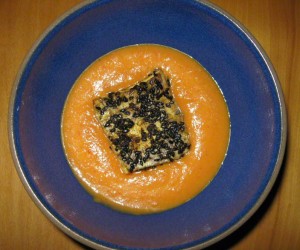 Curried Carrot Soup with Sesame Crusted Tofu - Alice DeLuca 2012 digimarc