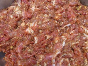 Linguica chopped and seasoned  -Alice DeLuca 2012 digimarc